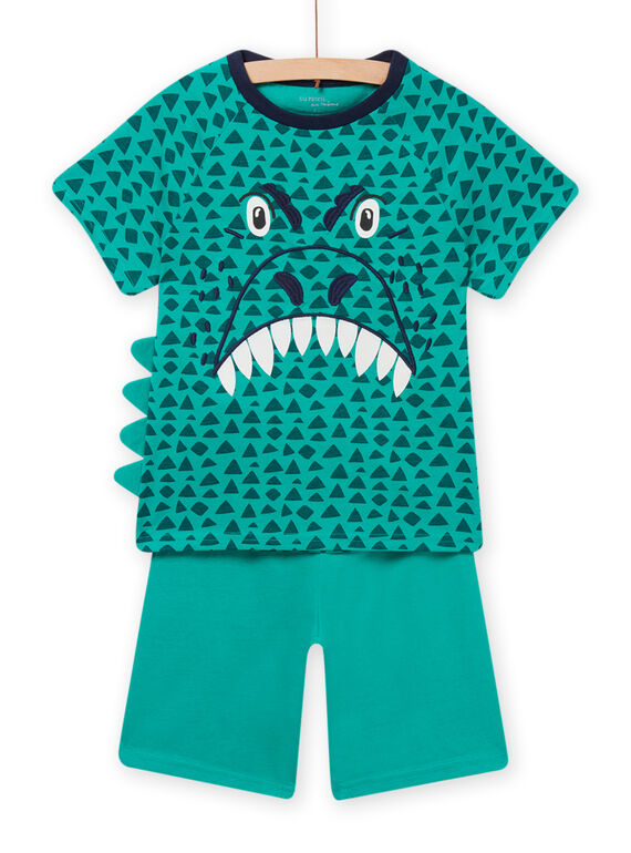 Schlafanzug-Set für Kinder Jungen mit phosphoreszierendem grünem Krokodilmuster NEGOPYCDRA / 22SH12HAPYJ630