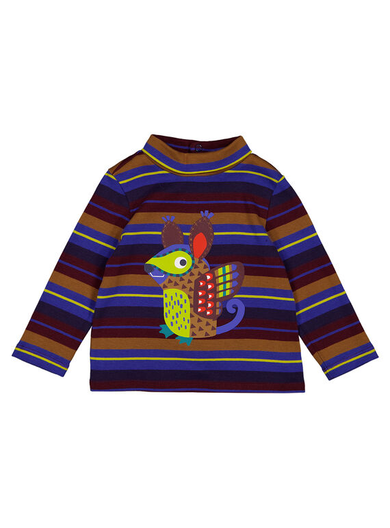 Gestreifter Unterziehpullover aus Jersey Baby Junge GUVIOSOUP / 19WG10R1SPL711