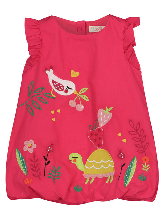Babykleid aus Popeline für Mädchen FIYEROB3 / 19SG09M3ROB304