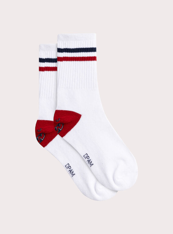 Modische weiße Tennissocken für Jungen VYOJOCHOS1 / 24WI02G7SOQ000