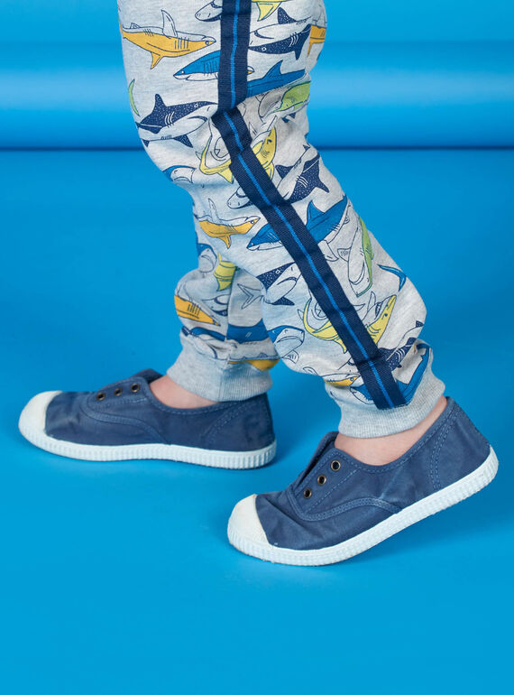 Turnschuhe aus einfarbigem Canvas für Jungen FGTENBLUE / 19SK36B2D16070