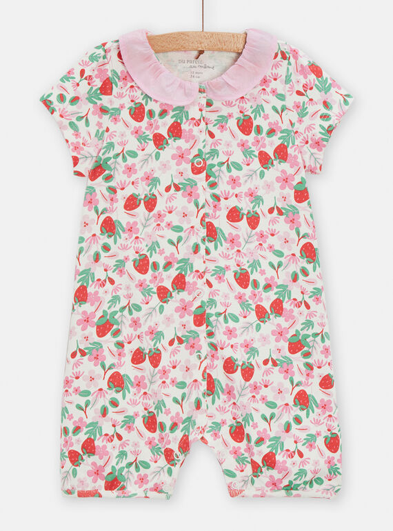 Mehrfarbiger Strampler mit Erdbeer- und Blumenmuster für Baby-Mädchen TEFIGREFRAI / 24SH1355GRE001