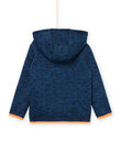Blau melierte Strickjacke mit weichem Futter POJOGITEK1 / 22W902D2GIL219