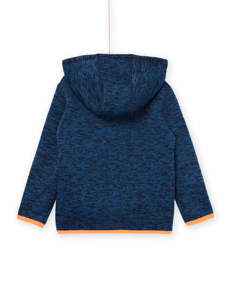 Blau melierte Strickjacke mit weichem Futter POJOGITEK1 / 22W902D2GIL219
