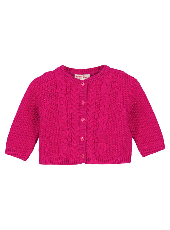 Baby-Strickjacke mit Lurex für Mädchen GIVIOCAR1 / 19WG09R2CARD320