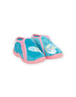 Baby Mädchen azurblaue und rosa Schmetterlings-Pantoffeln NIPANTPAPILL / 22KK3723D0AC201
