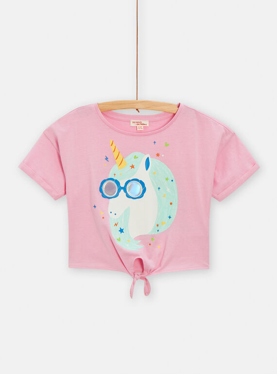 T-Shirt mit Einhornprint für Mädchen in Rosa TARYTI3 / 24S901U3TMC318