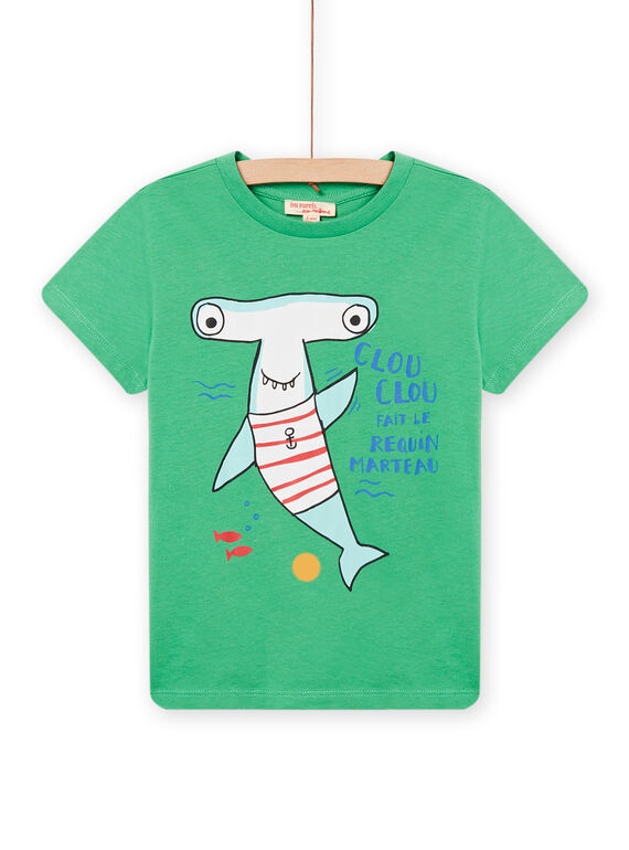 Grünes T-Shirt mit Hammerhai-Motiv Kind, Jungen NOJOTI7 / 22S902C3TMC617
