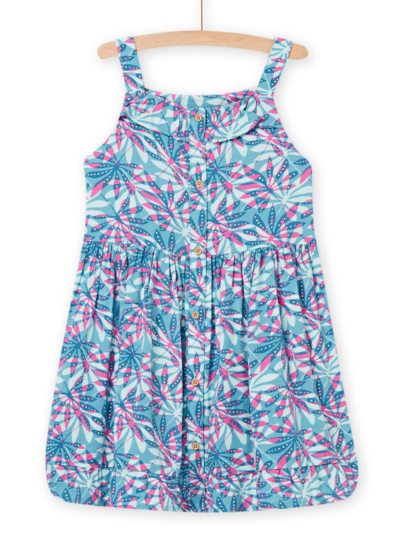 Blaues und rosafarbenes Kleid für ein Kind Mädchen NAFICROB2 / 22S901U1ROB204