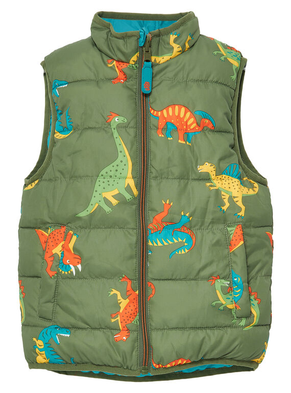 Ärmellose Wendejacke für Jungen mit Dinosaurier-Druck JOGROBLOU2EX / 20S902I7BLO604