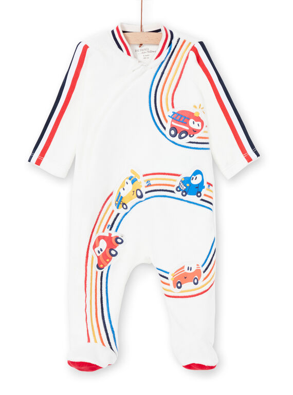 Frosch für Jungen-Layette in Ecru mit Rennbahnmuster LEGAGREHA / 21SH1453GRE001