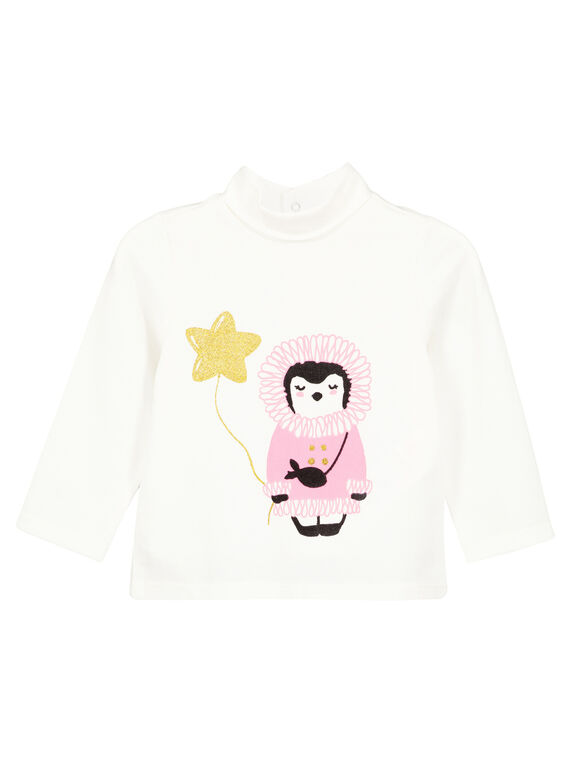 Naturweißer Unterziehpullover für Babys Mädchen GIBLASOUP / 19WG09S1SPL001