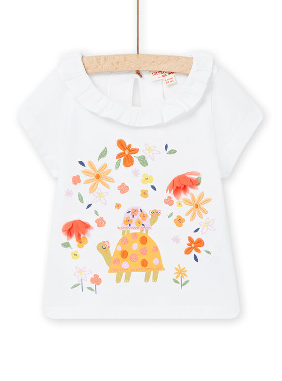 Baby Mädchen Weißes T-Shirt NIHOBRA / 22SG09T1BRA000