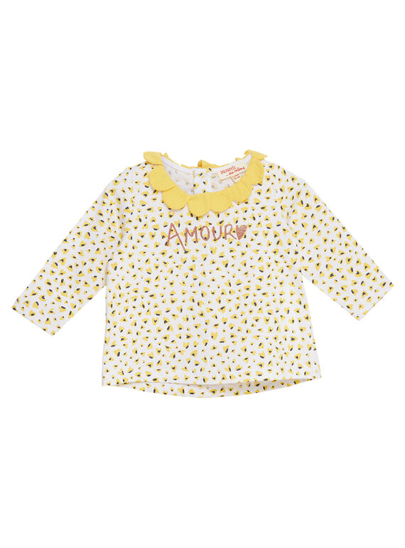 Bedrucktes langärmeliges Baby-T-Shirt mit Kragen für Mädchen JITROBRA / 20SG09F1BRA000