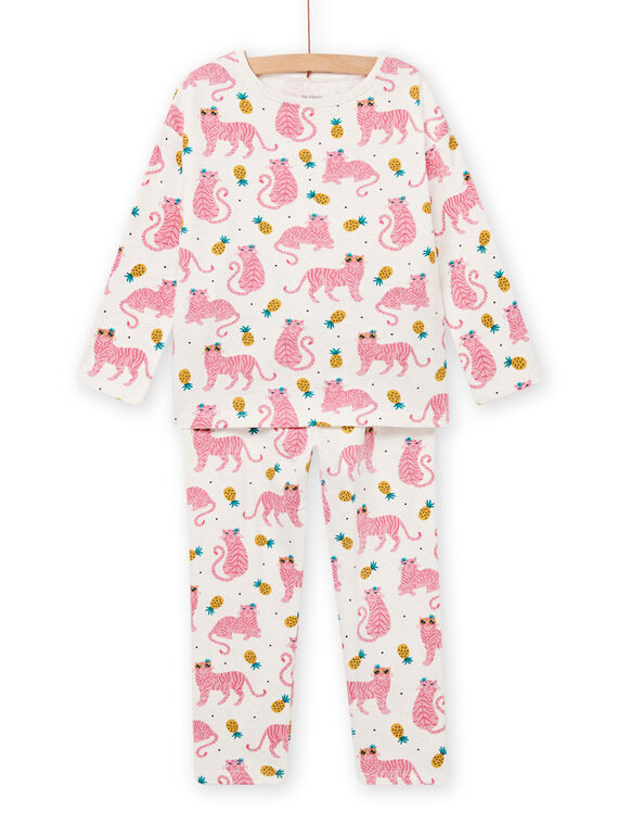 Weißes Schlafanzugset Kind Mädchen NEFAPYJTIG / 22SH11E3PYJ006