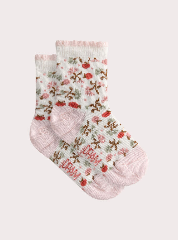 Socken mit Blumen für Baby-Mädchen  WYIJOSOQ2 / 25SI09I1SOQA001