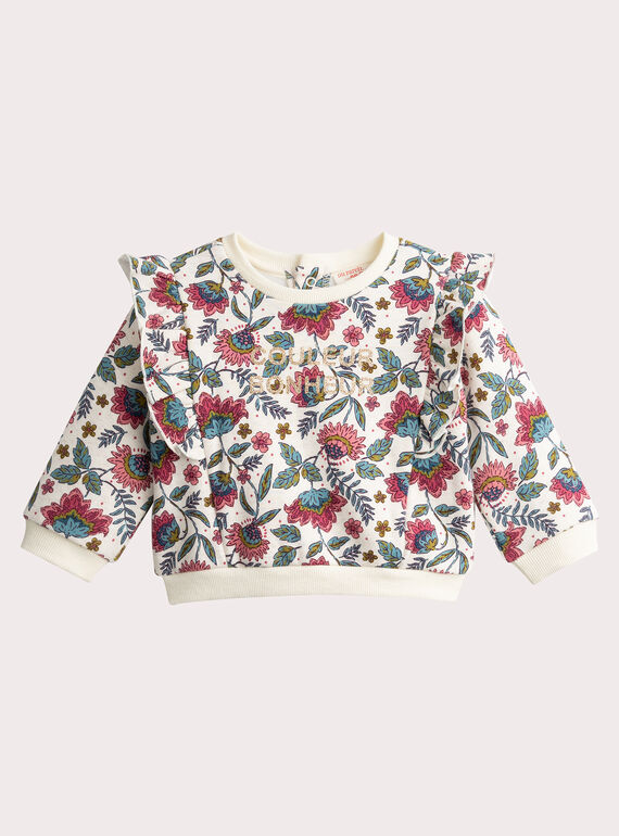 Sweatshirt mit Blumendruck für Baby Mädchen  VIKLISWE / 24WG0941SWE001