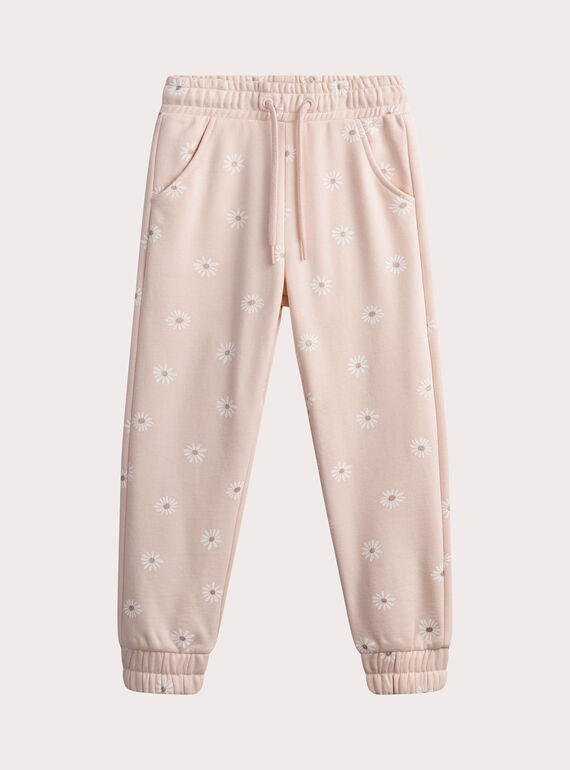 Jogginghose in Zartrosa mit Gänseblümchen-Print   WAJOBAJOG3 / 25S901I3JGBD310