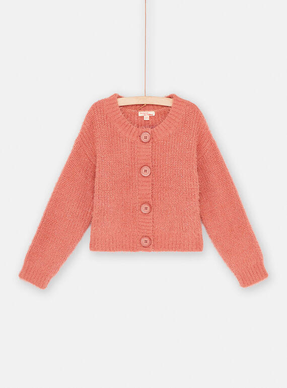 Cardigan Terracotta mit Pailletten, Mädchen SAJOCAR3 / 23W901M5CARE415
