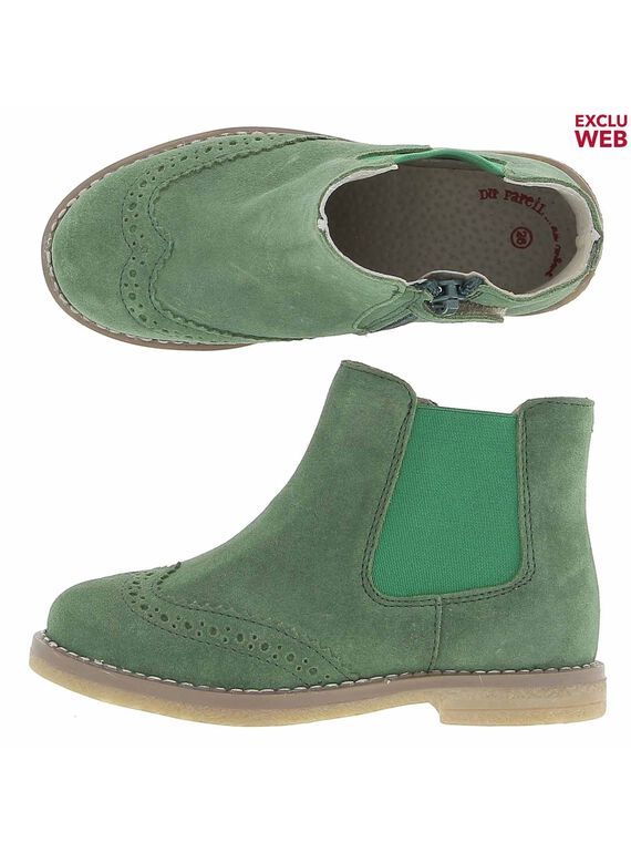 Girls' leather boots DFBOOTSTY7 / 18WK35T8D3XG614