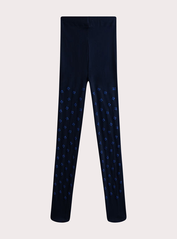 Feinstrumpfhose in Marineblau mit Muster für Mädchen  WYAJOSCOL1 / 25SI01I1COL070