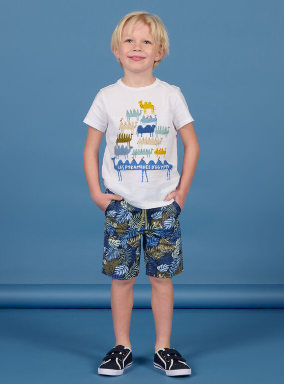 Blaue Bermuda-Shorts mit Laubdruck für Kind Junge NOSANBER1 / 22S902S2BER705