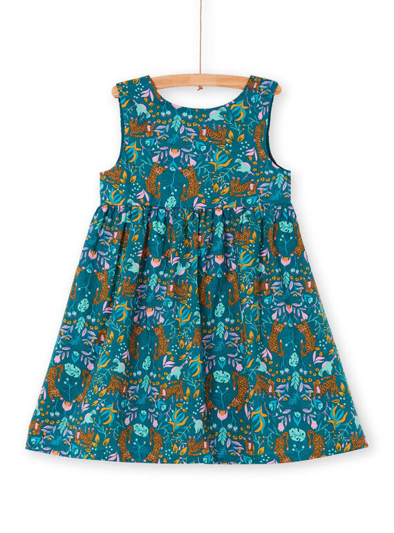 Ente blau und gelb Kleid mit Tiger und Blumendruck LAVEROB1 / 21S901Q2ROB714