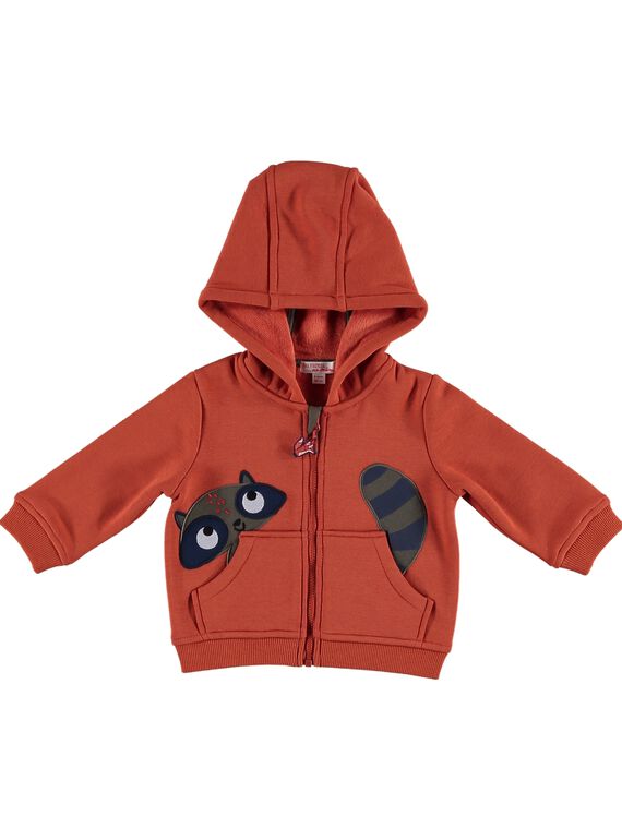 Rostbraune Kapuzenweste für Babys Jungen GUBRUGIL2 / 19WG10K2GIL408