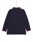 Marineblaues Poloshirt mit gesticktem Wolfskopf-Motiv POJOPOL1 / 22W902D4POL705