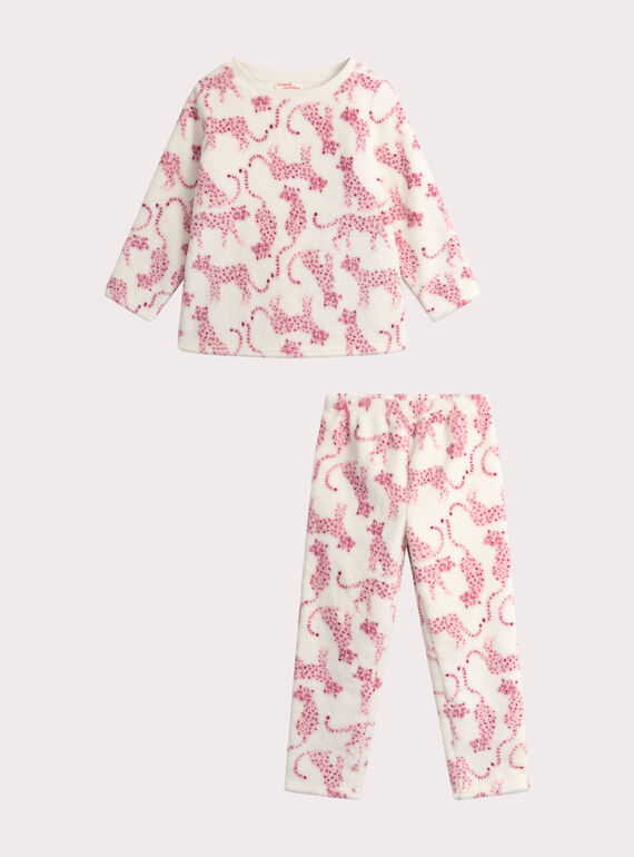 Bedruckter Pyjama aus Fleece für Mädchen  VEFAPYJBOA / 24WH1192PYJ001