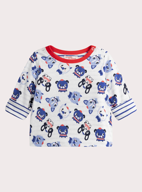Wendbares T-Shirt in Naturweiß für Baby-Jungen WUKATEE1 / 25SG1035TMLA002