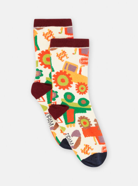 Mehrfarbige Socken mit Traktorprint für Jungen SYOJOCHO7 / 23WI02N1SOQA002