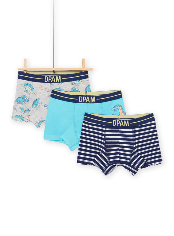 3er-Set Dinosaurier-Boxershorts für Kind Junge NEGOBOXDIN / 22SH12I6BOX070
