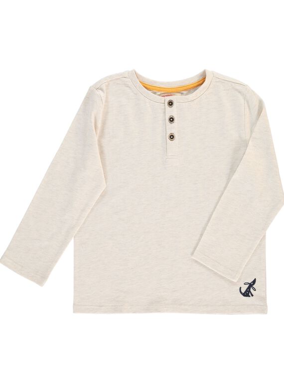 Boys' long-sleeved grandad collar T-shirt DOJOTUN7 / 18W9023GD32805