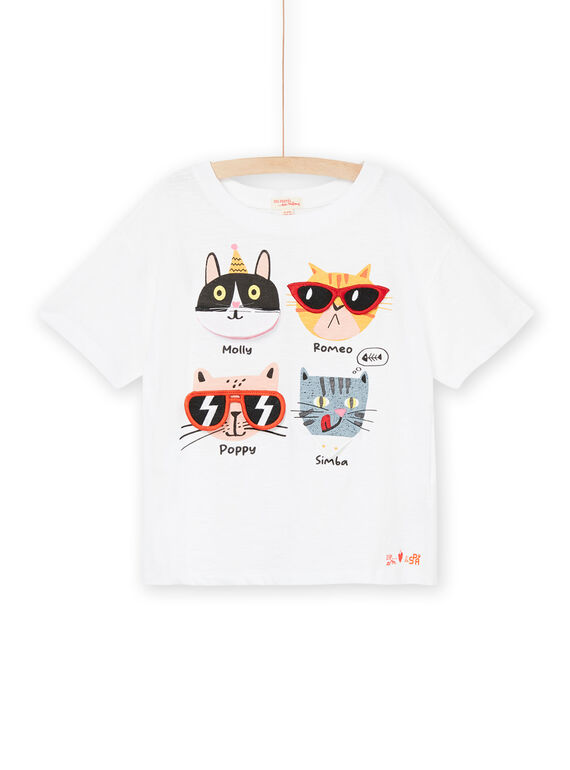 Kurzarm-T-Shirt mit Katzenmotiv ROSPATI5 / 23S902P5TMC000