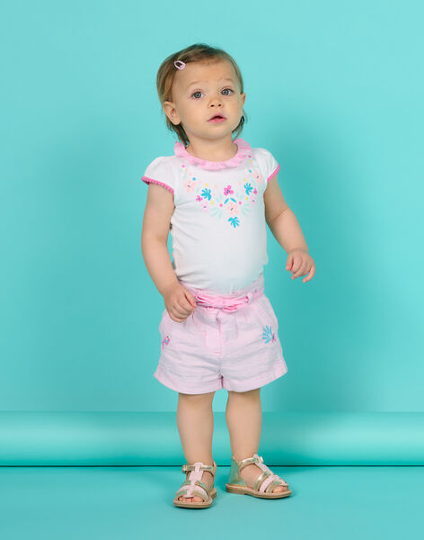 Baby Mädchen rosa gestreifte Shorts NIFICSHO2 / 22SG09U1SHOD303