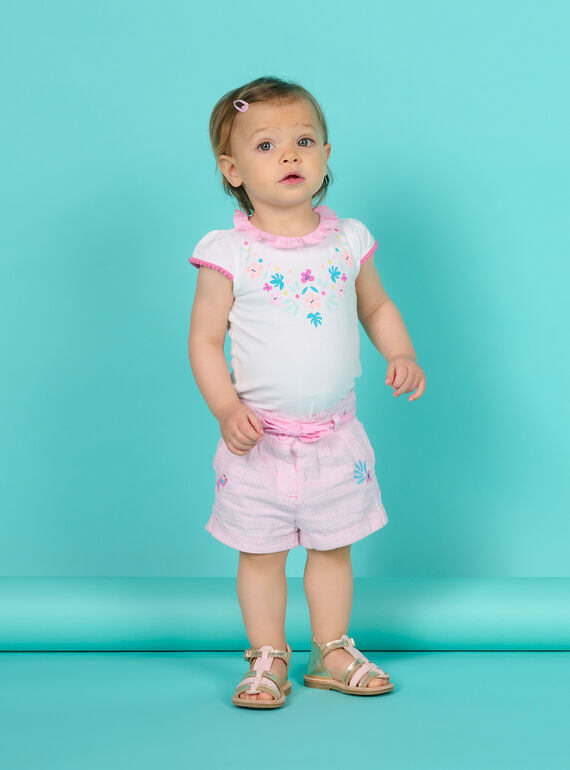 Baby Mädchen rosa gestreifte Shorts NIFICSHO2 / 22SG09U1SHOD303