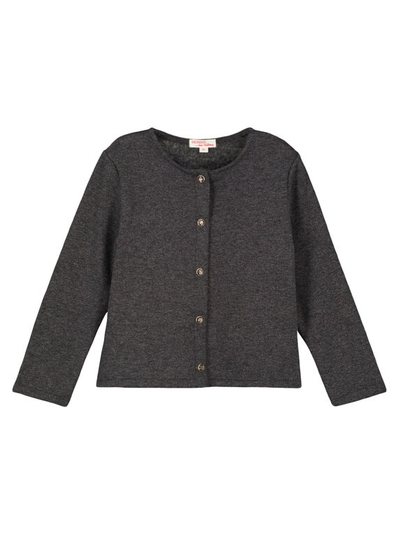 Anthrazitgrau melierte Strickjacke GAJOFCAR2 / 19W901L6D3C944