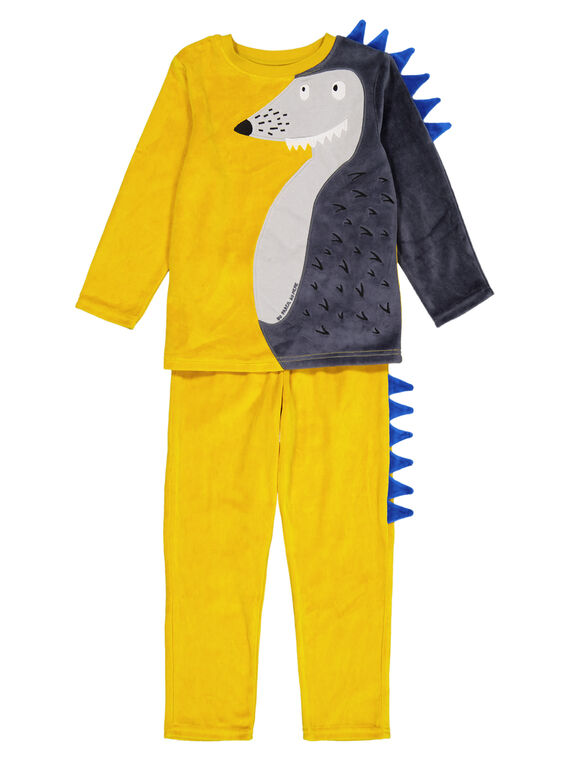 Ockerfarbener Samt-Pyjama für Kinder Jungen GEGOPYJERI / 19WH12N7PYJB107