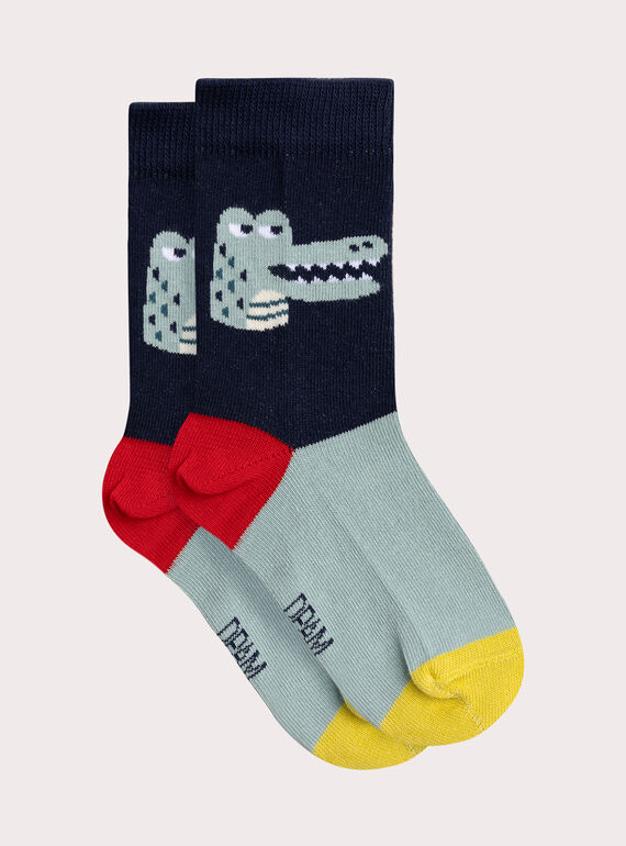 Farbige Socken mit Krokodilmuster für Jungen VYOJOCHOC1 / 24WI02H1SOQ705