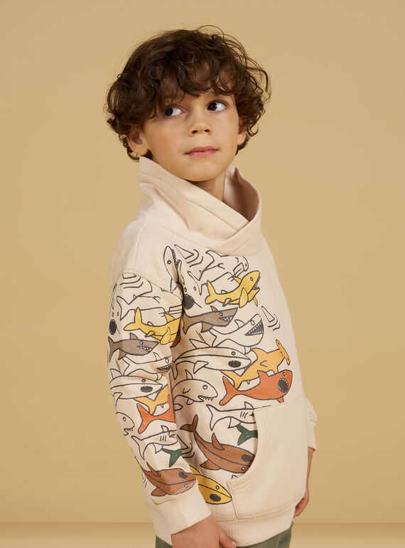 Sweatshirt mit Schalkragen und Unterwassermotiv für Kinder Junge NOVISWE / 22S902M1SWEA016