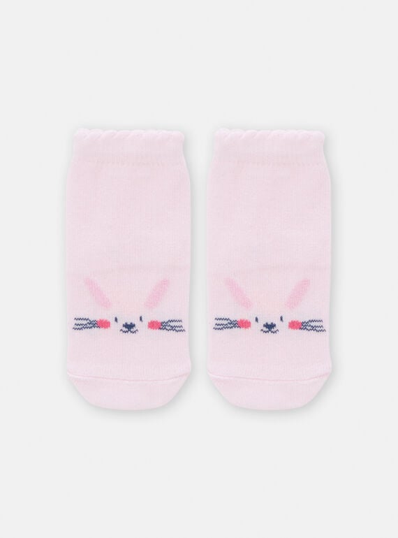 Socken in Petalrosa mit Hasenmuster für Baby-Mädchen TYIJOSOQ5 / 24SI0982SOQ309