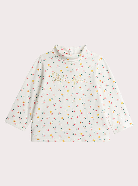 Unter Pullover mit langen Ärmeln mit Blumendruck für Baby Mädchen VIROSOUP / 24WG09P1SPL001