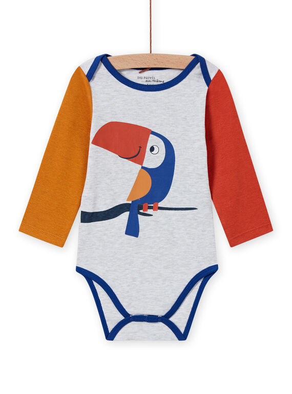 Baby Boy's mehrfarbiger Langarm-Bodysuit mit Tukan-Motiv MEGABODTOU / 21WH14C3BDLJ920