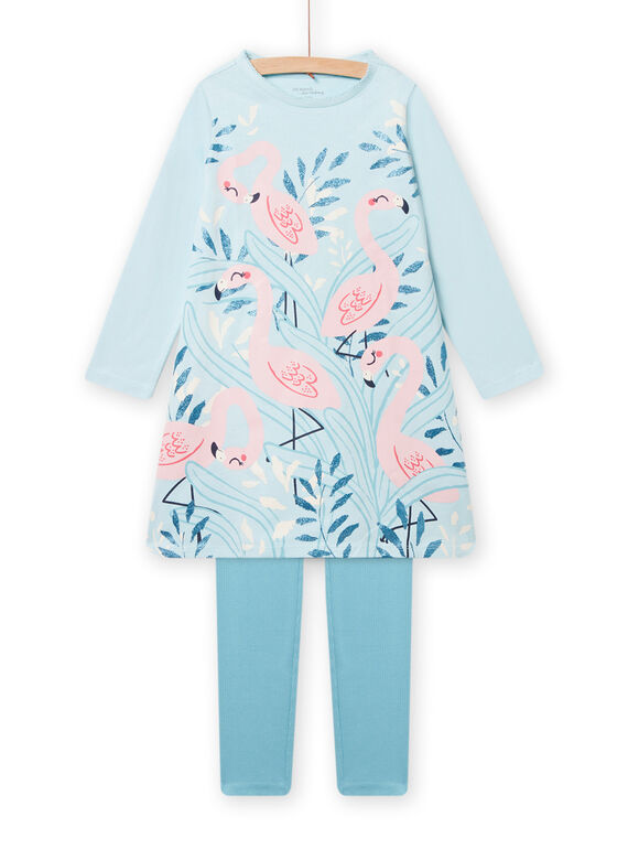 Nachthemd und Leggings für ein Kind Mädchen mit Flamingo-Muster NEFACHUFLA / 22SH11G1CHN213