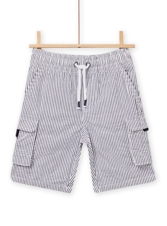 Mitternachtsblau gestreifte Shorts für Kinder Jungen NOJOBERPOCH1 / 22S902C5BER705