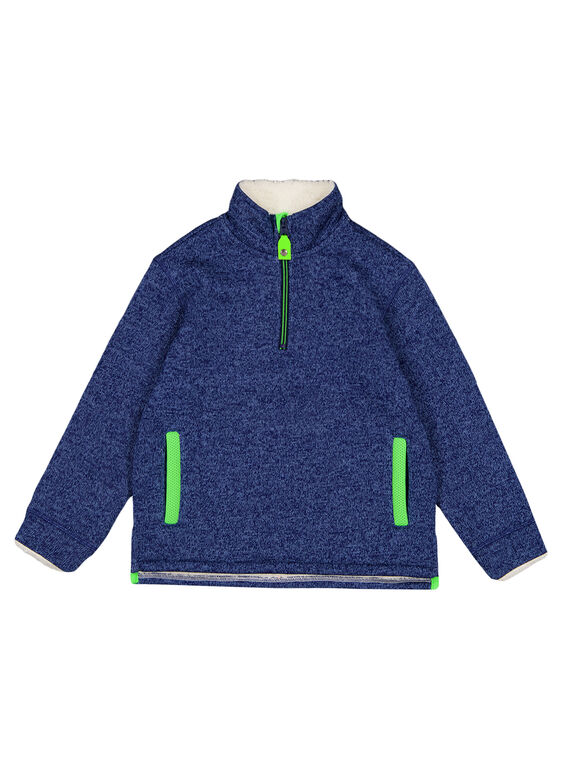 Stahlblauer Pullover aus Funktionsmatrial innen gefüttert  GOJOPULTEK3 / 19W902L2D2E720