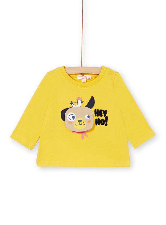Gelbes Baumwoll-T-Shirt Baby Junge LUNOTEE2 / 21SG10L2TML106