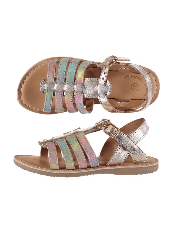 Sandalen aus zwei Materialien für draußen Mädchen FFSANDMILA / 19SK35D5D0E954