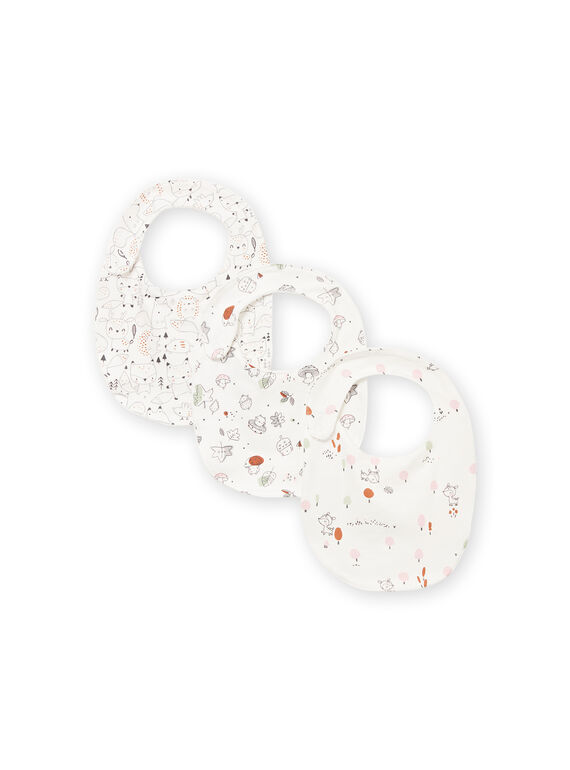 3er-Set bedruckte Baby-Lätzchen ungebleicht MOU1BAV4 / 21WF4244BAV001